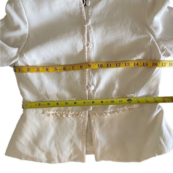 Doncaster collection cropped off white light cream button up jacket approx XXS - Picture 7 of 10